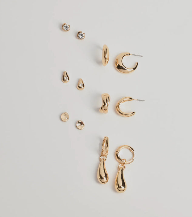
Upgrade your style game for 2025 with the Glam Vibes Only Six-Pack Earrings Set in gold, perfect for any fashion-forward wardrobe.