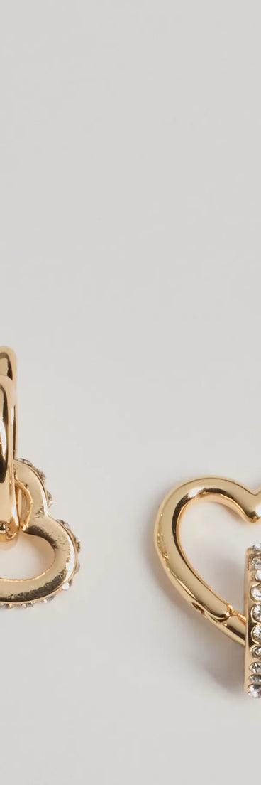 So Sweet Rhinestone Heart Huggie Earrings