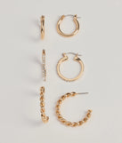 
Upgrade your style game for 2025 with the Iconic Elegance Three-Pack Hoop Earrings Set in gold, perfect for any fashion-forward wardrobe.
