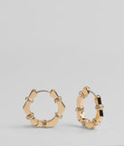 Glam Edge Rhinestone Trim Hoop Earrings