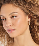 Glam Edge Rhinestone Trim Hoop Earrings