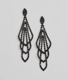 Get inspired with the Glitzy Drama Rhinestone Chandelier Earrings, a feed-worthy black piece that’s part of Windsor's updated and curated women’s clothing edit packed with must-have fall outfit ideas.