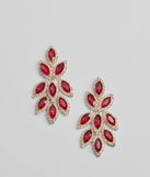 Reign With Glamour Gemstone Leaf Drop Earrings