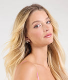 Glam Deets Stud And Drop Earrings Set