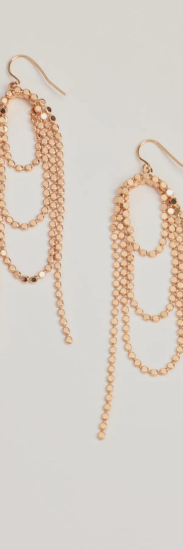 Trendy Statement Beaded Chain Drop Earrings