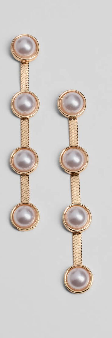 Perfect Look Pearl Snake Chain Earrings