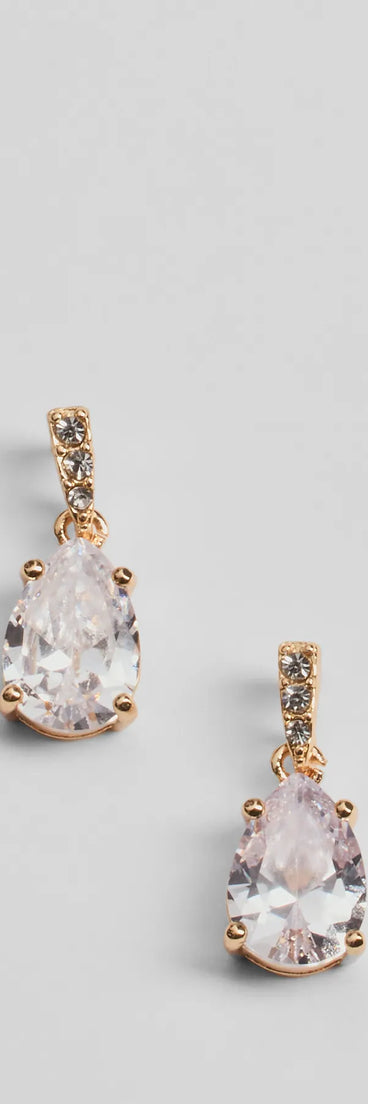 Dainty Sparkle Rhinestone Teardrop Stud Earrings