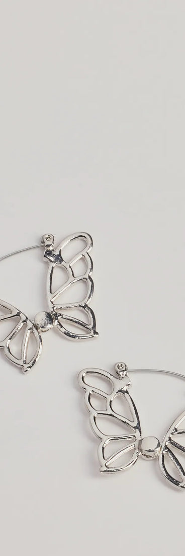 Glam Aura Butterfly Outline Huggie Earrings