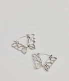 Glam Aura Butterfly Outline Huggie Earrings