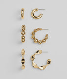 
Upgrade your style game for 2025 with the Bold Radiance Three-Pack Hoop Earrings Set in gold, perfect for any fashion-forward wardrobe.