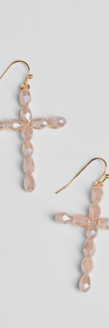 Classically Stunning Gemstone Cross Earrings