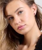 Searching For Love Heart Rhinestone Stud Earrings