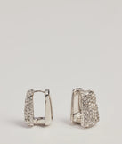 Glamour All The Time Rhinestone Huggie Earrings