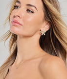 Tropical Glamour Rhinestone Flower Stud Earrings