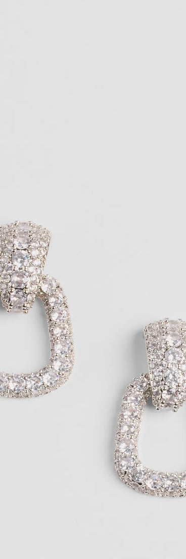 Keep it Frosty Rhinestone Door Knocker Earrings