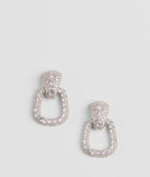 Keep it Frosty Rhinestone Door Knocker Earrings
