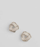 Lovers' Knot Rhinestone Stud Earrings