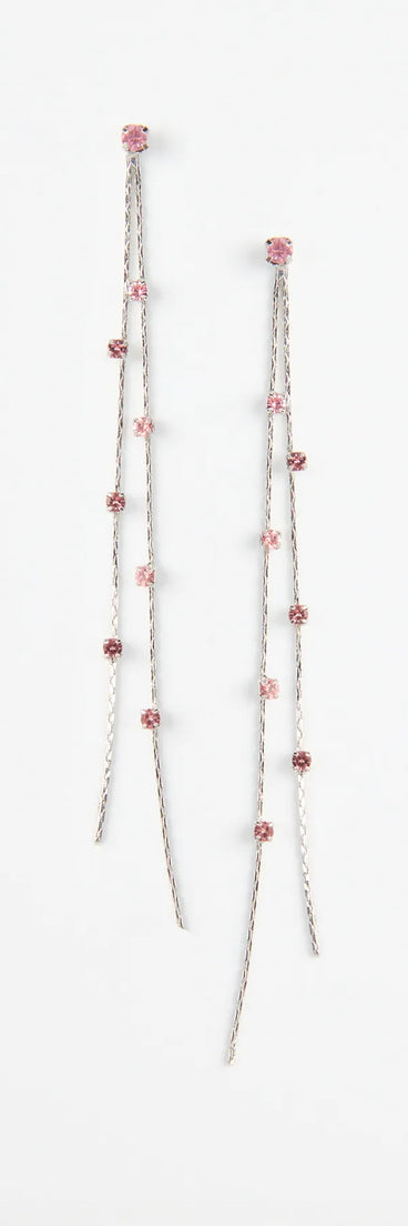 Get inspired with the Dainty Glamour Rhinestone Linear Earrings, a feed-worthy pink piece that’s part of Windsor's updated and curated women’s clothing edit packed with must-have fall outfit ideas.
