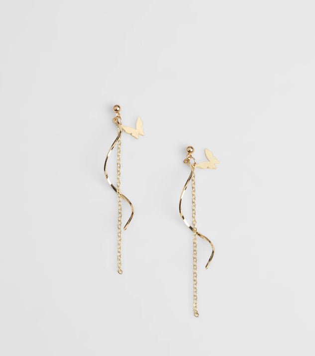 Stay on-trend this season with the Delightful Glimmer Butterfly Twist Earrings in gold, a must-have for creating stylish and effortless spring outfits for women.
