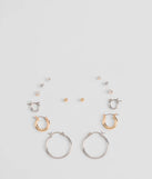 Stay on-trend this season with the Center Of Attention Seven-Pack Earrings Set in multi-color, a must-have for creating stylish and effortless spring outfits for women.