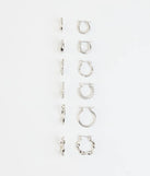 Charming Boldness Six-Pack Mini Hoop Earrings