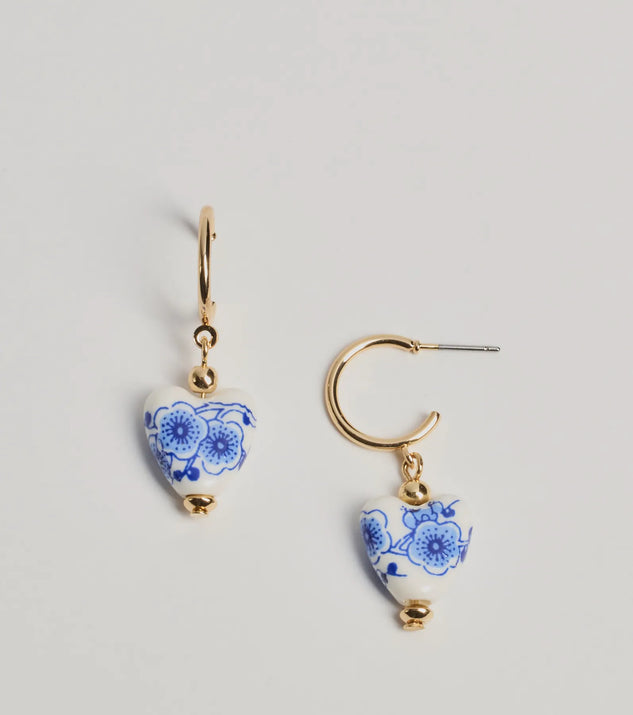 Adorably Dainty Ceramic Heart Small Hoop Earrings, a trendy multi-color addition to women's going-out outfits, is ideal for Christmas party outfits, chic NYE attire, or winter night-out looks that keep you on-trend!