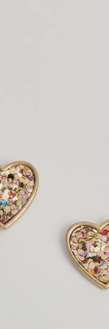 
Upgrade your style game for 2025 with the Glitzy Fab Glitter Heart Stud Earrings in gold, perfect for any fashion-forward wardrobe.
