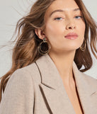 Sleek Shine Hoop Dangle Earrings, a trendy gold addition to women's going-out outfits, is ideal for Christmas party outfits, chic NYE attire, or winter night-out looks that keep you on-trend!