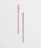 Glitzy Drama Rhinestone Linear Earrings