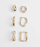 Trendy Mood Three-Pack Hoop Earrings Set