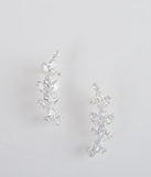 Statement Cubic Zirconia Leaf Ear Crawlers