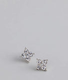 Lucky And Glam Rhinestone Clover Stud Earrings
