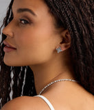 Lucky And Glam Rhinestone Clover Stud Earrings