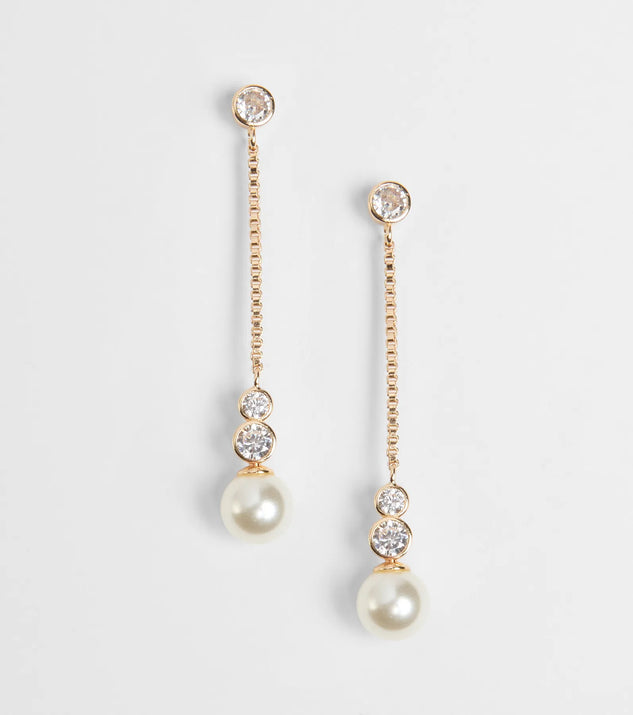 Set In Stone Pearl Rhinestone Earrings Windsor