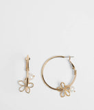 Luxe Bloom Pearl Flower Hoop Earrings
