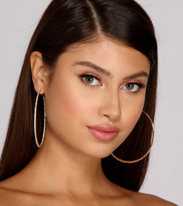 Large Rhinestone Hoops