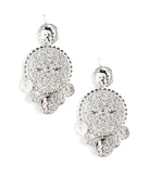 Metal Filigree Coin Duster Earrings