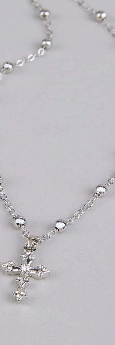 Bless Up Beaded Cross Necklace