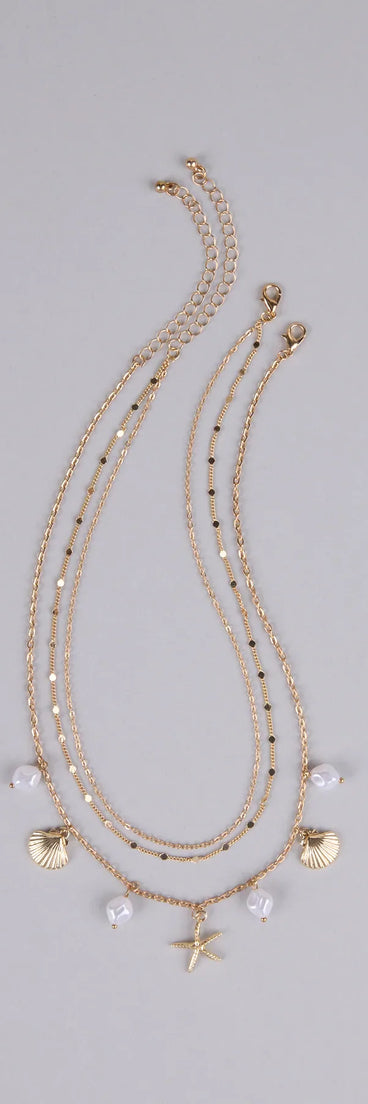 Mermaid Era Dainty Charm Necklace Set