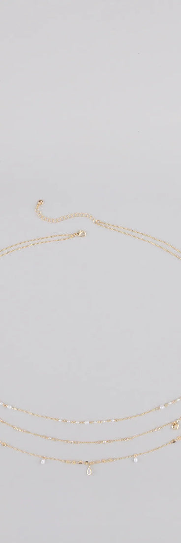 Casual Glamour Faux Pearl Belly Chain