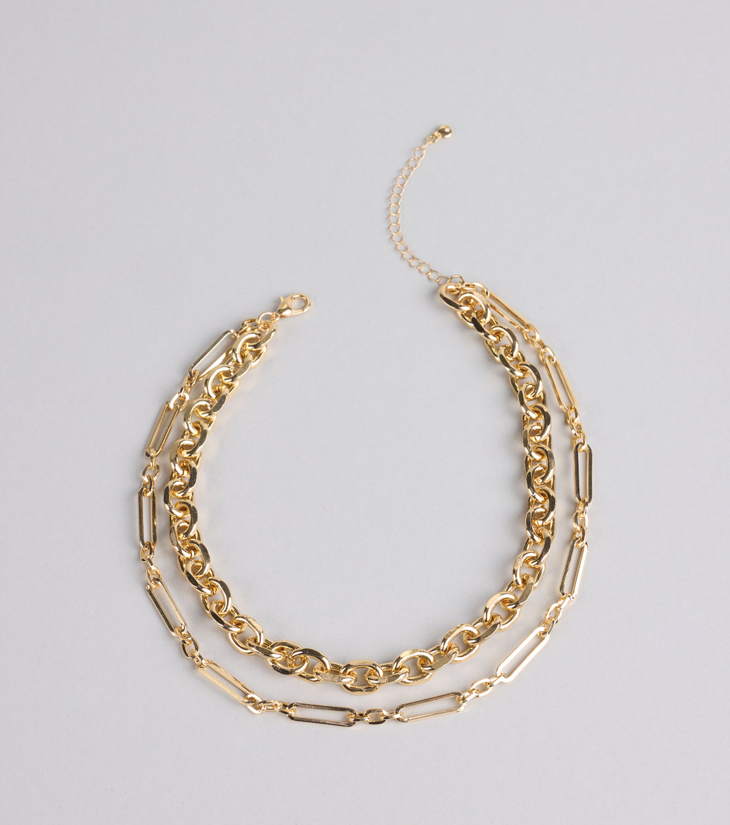 Links for Days Layered Chain Necklace & Windsor