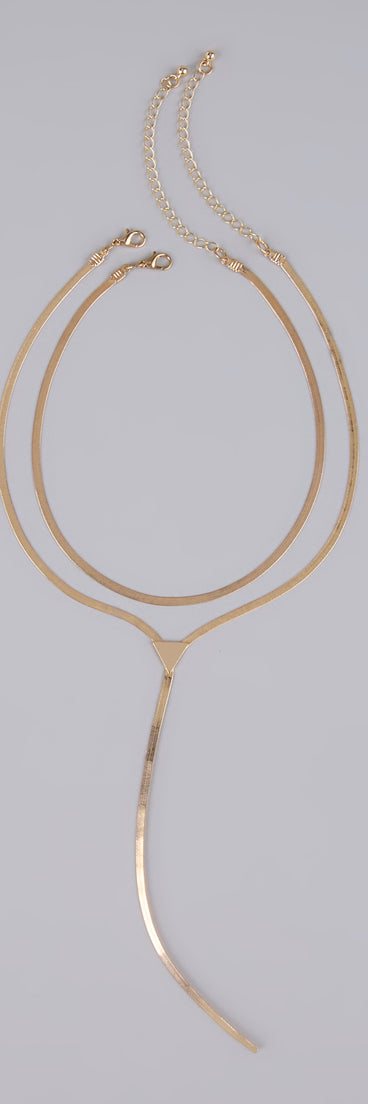 Double Trouble Snake Chain Lariat Necklace Set