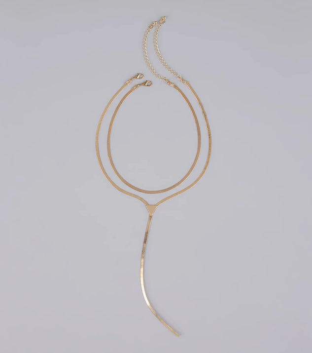 Double Trouble Snake Chain Lariat Necklace Set