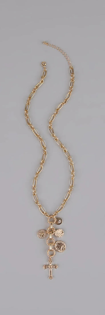Extra Blessed Cross Charm Long Necklace