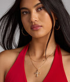Fashionable Faith Layered Cross Pendant Necklace
