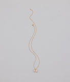 Dainty Glam Cubic Zirconia Bow Charm Necklace
