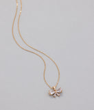 Dainty Glam Cubic Zirconia Bow Charm Necklace