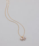 Dainty Glam Cubic Zirconia Bow Charm Necklace