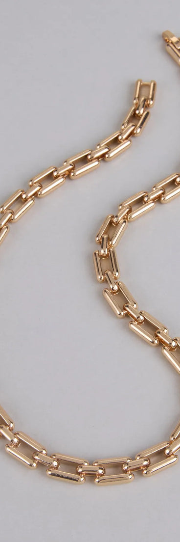 Style your vibe in seconds with the Link Up Luxe Chain Necklace in gold, a fashion accessories essential that completes any outfit with ease.