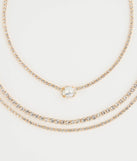 Chic Shine Rhinestone Layered Necklace